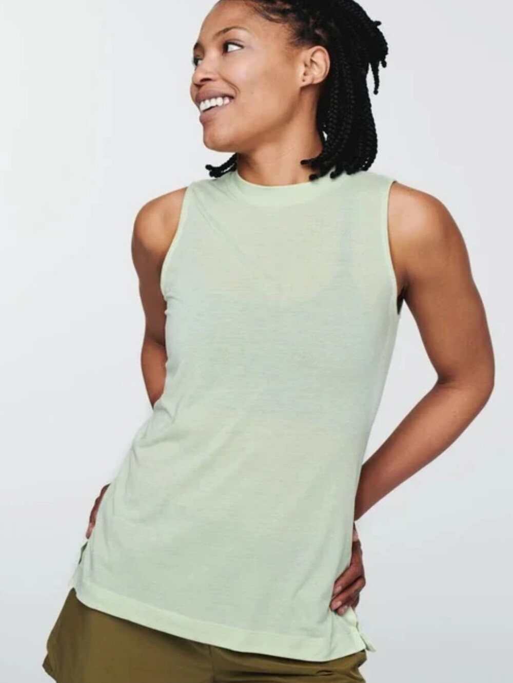 Cotopaxi NEW Paseo Travel Tank Top Lichen Green Women's SZ Small Gorpcore